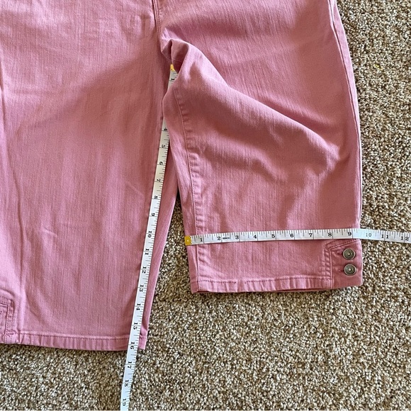 Gloria Vanderbilt Kaia Skimmer Capri Cropped Pants Womens 16 Pink Casual Stretch - Picture 9 of 11